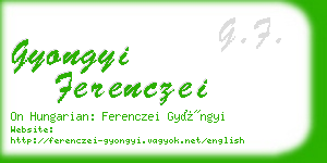 gyongyi ferenczei business card